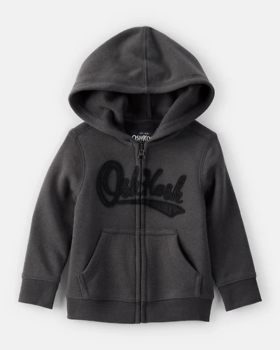 Toddler Boy OshKosh Fleece Logo Zip Jacket - Black