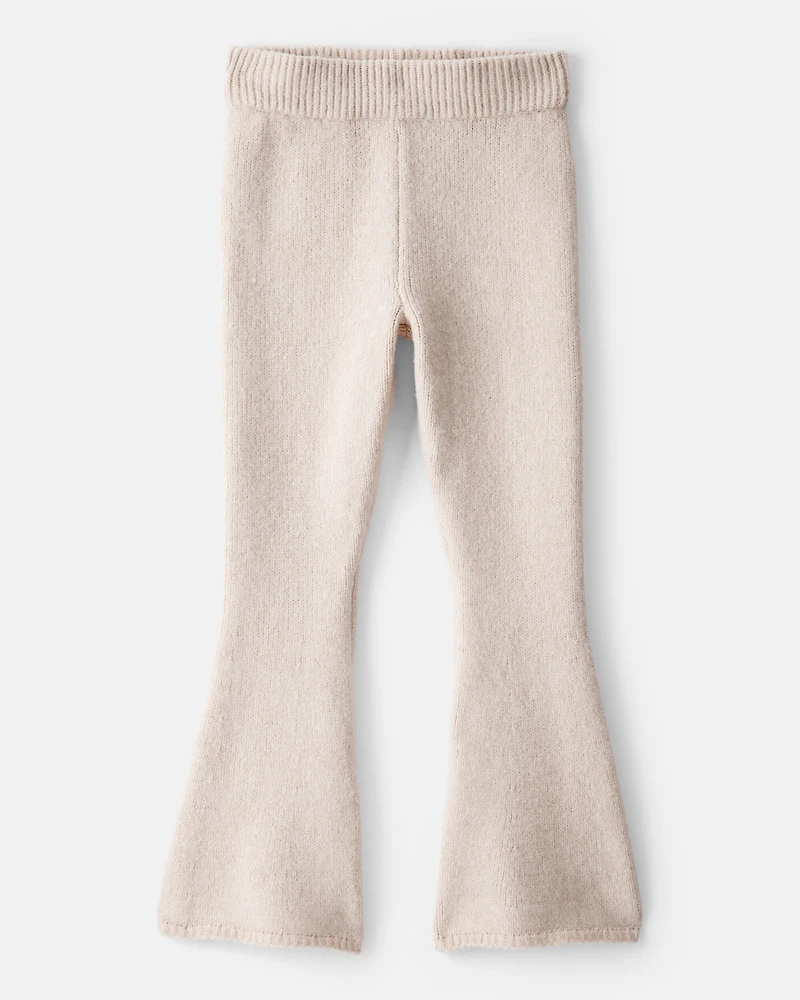 Girls Flare Sweater Pants - Ivory