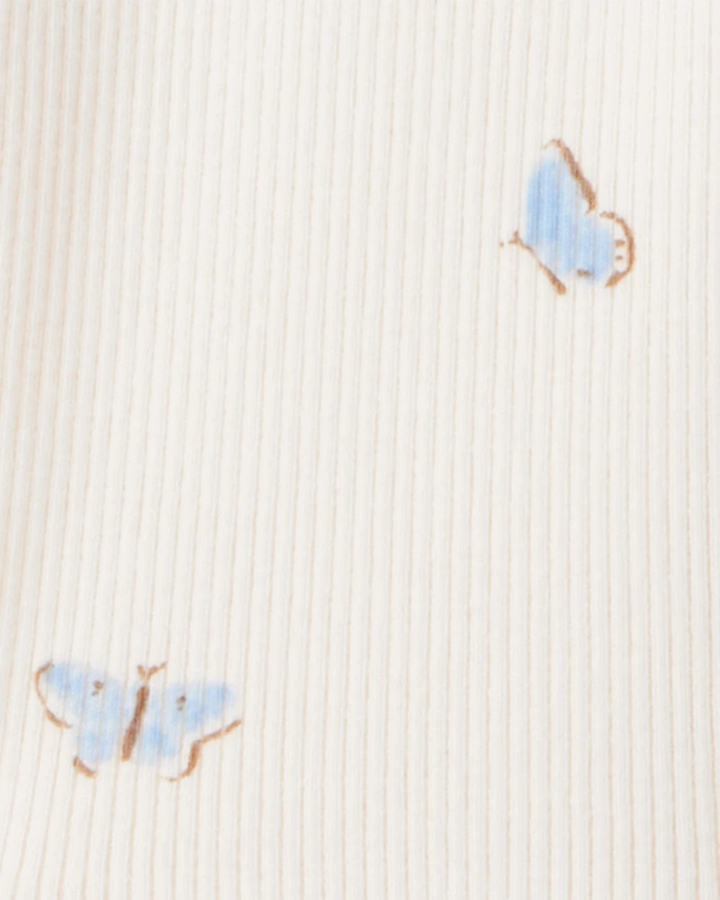 Baby 2-Piece Organic Cotton Ribbed Knit Set Butterfly Breeze Print