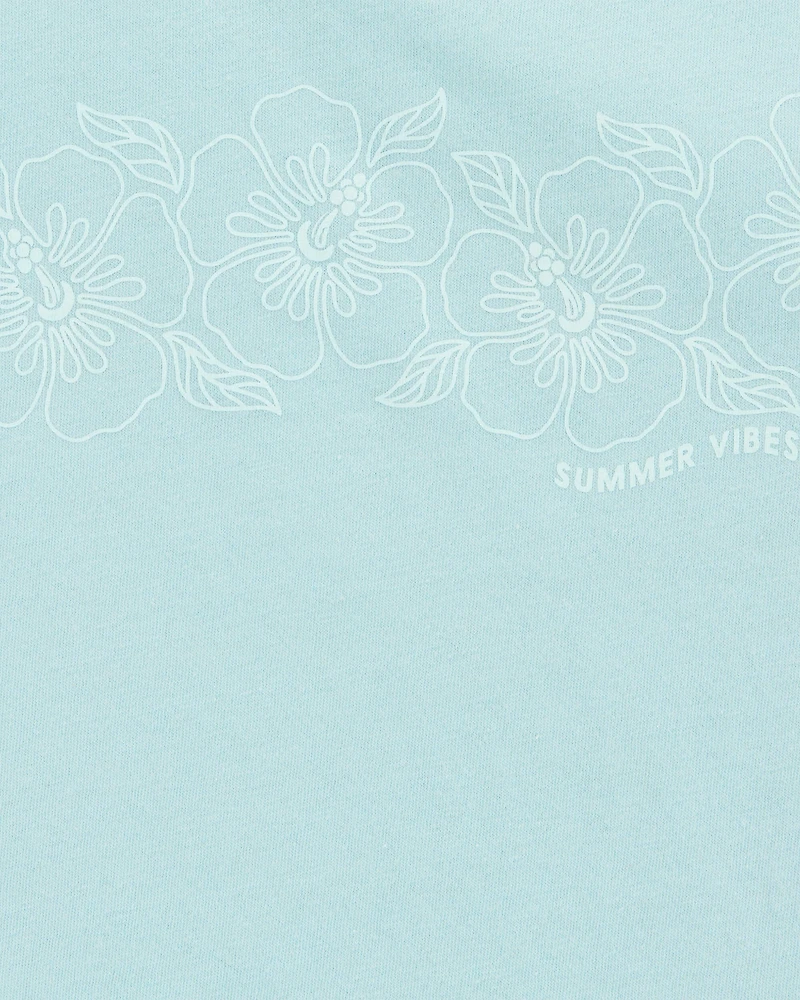 Kid Flower Vintage Muscle Tank - Turquoise