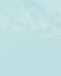 Kid Flower Vintage Muscle Tank - Turquoise
