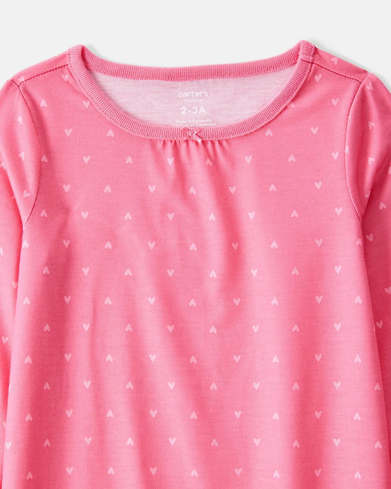 Girls 2-Pack Unicorn Hearts Nightgowns - Pink