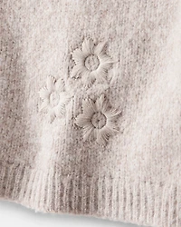 Toddler Girl Floral Long-Sleeve Sweater - Cream