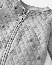 Baby Organic Cotton Quilted Holiday Tree Print Sleep & Play Pajamas