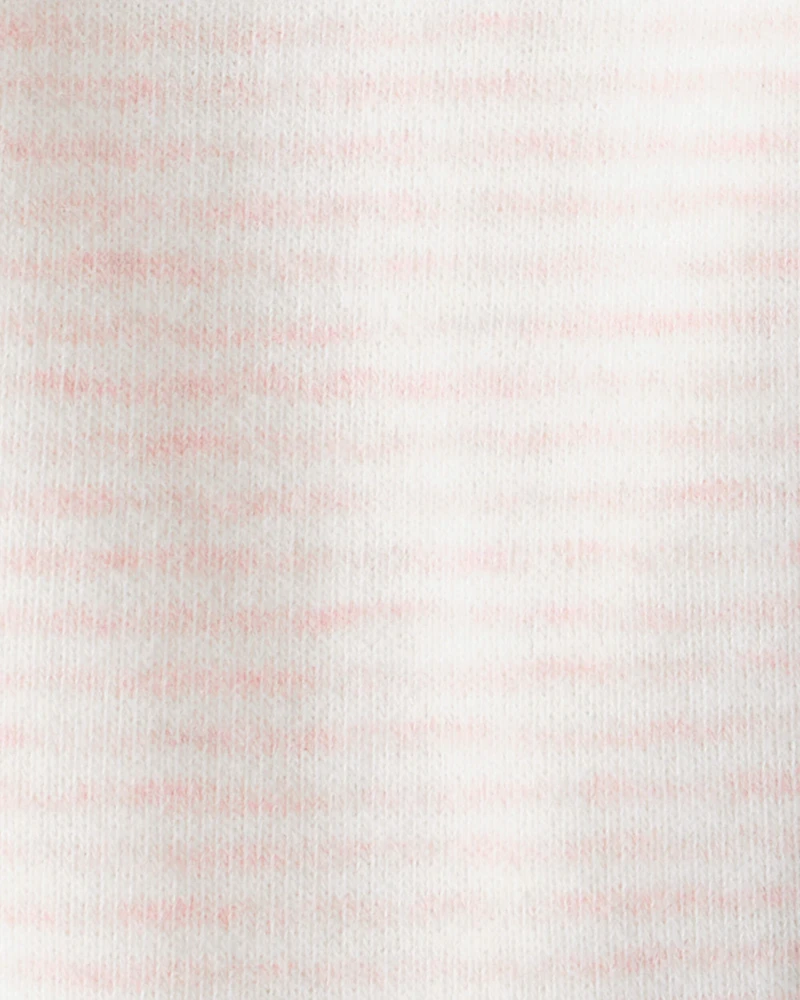 Baby Girl Flutter-Waist Striped Pants - Pink/Cream