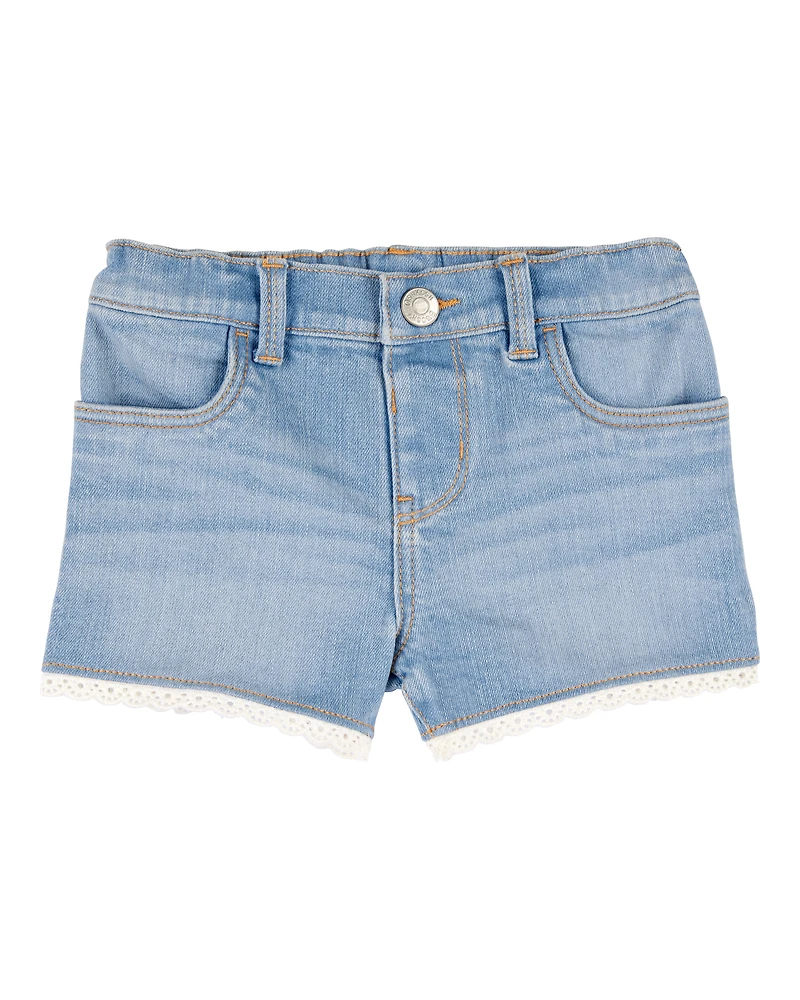 Baby Lace Hem Iconic Denim Short - Daytona Wash
