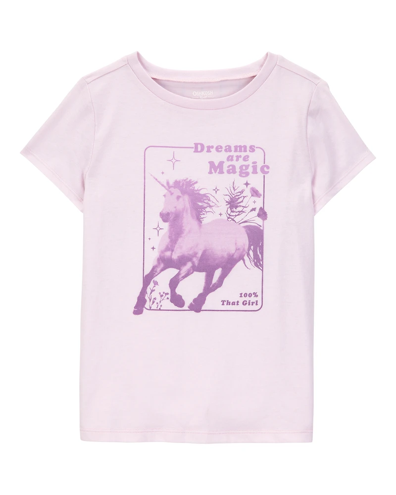 Kid Dreams Are Magic Short-Sleeve Graphic Tee - Pink