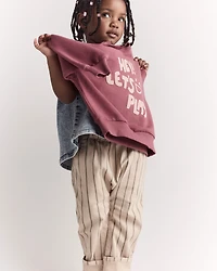 Toddler 'Hey! Let's Play' Dolman-Sleeve Sweatshirt - Burgundy