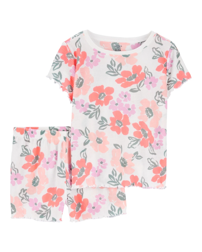 Girls 2-Piece Floral Loose Fit Pajamas