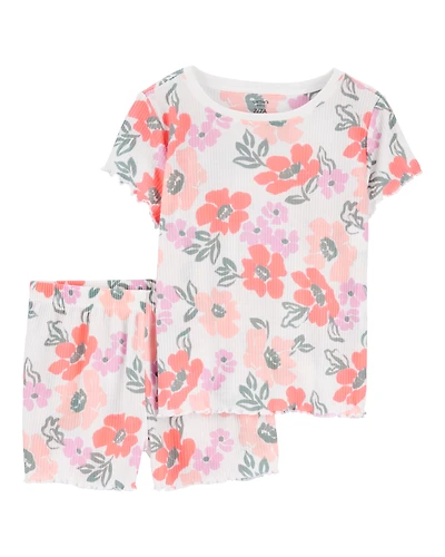 Girls 2-Piece Floral Loose Fit Pajamas