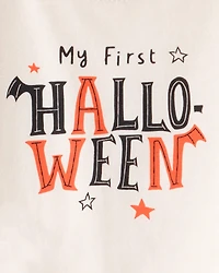 Baby 2-Piece My First Halloween Long-Sleeve Bodysuit Pant Set - Ivory/Orange