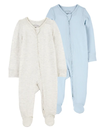 Baby 2-Pack Zip-Up PurelySoft Sleep & Play Pajamas