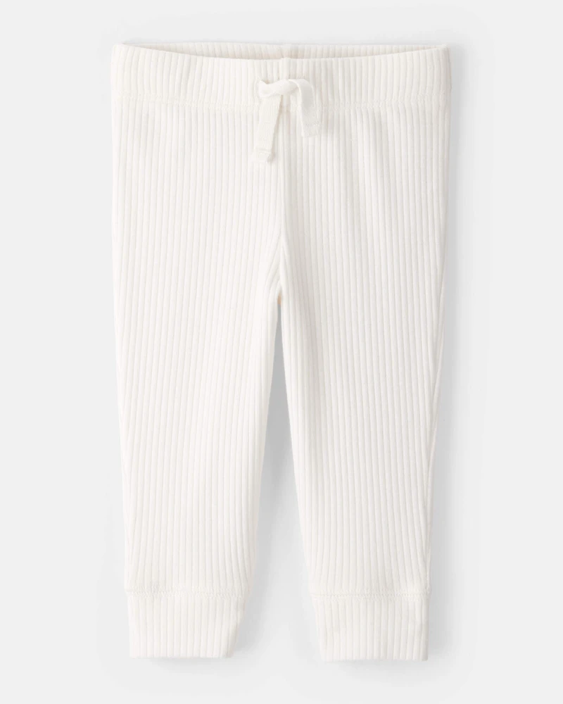 Baby 3-Piece Ribbed Outfit Set - Ivory