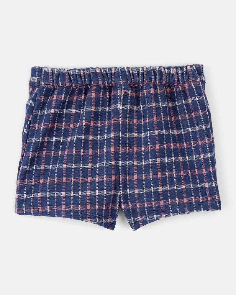 Toddler Girl Plaid Print Knit Skort - Navy/Blue