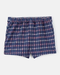 Toddler Girl Plaid Print Knit Skort - Navy/Blue