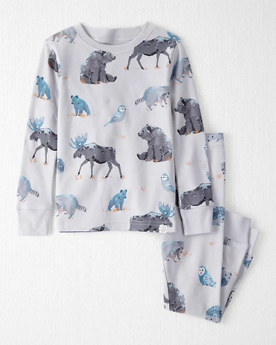 Toddler Organic Cotton Pajamas Midnight Forest Print