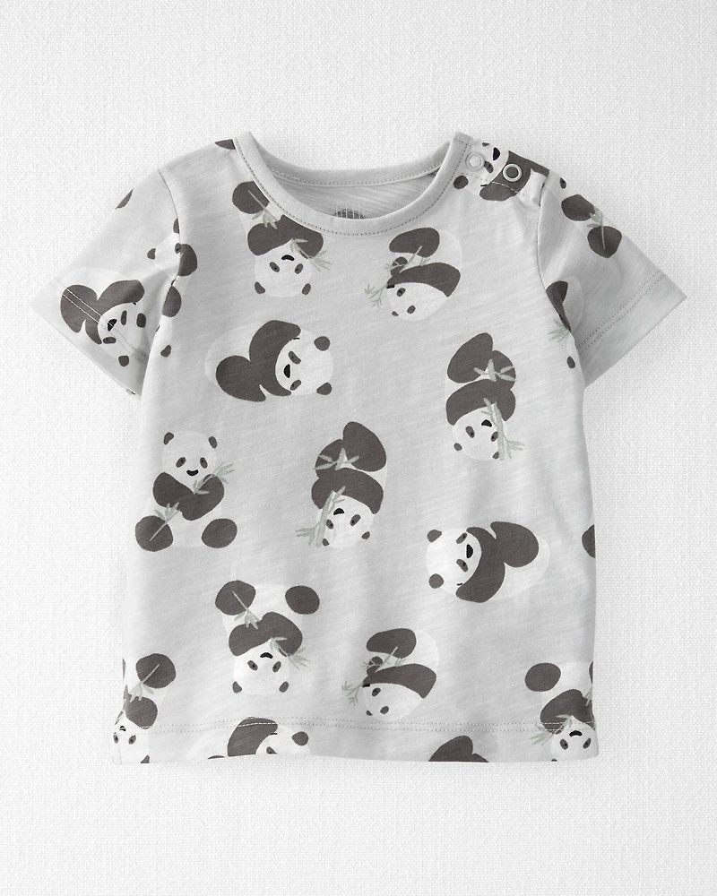 Baby Organic Cotton Shortall Set Panda Bear