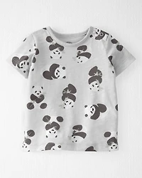 Baby Organic Cotton Shortall Set Panda Bear