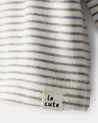 Baby Boy Long-Sleeve Striped Hooded Top - Grey