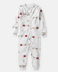 Baby Santa Sleigh PurelySoft Snug Fit 1-Piece Pajamas - Grey