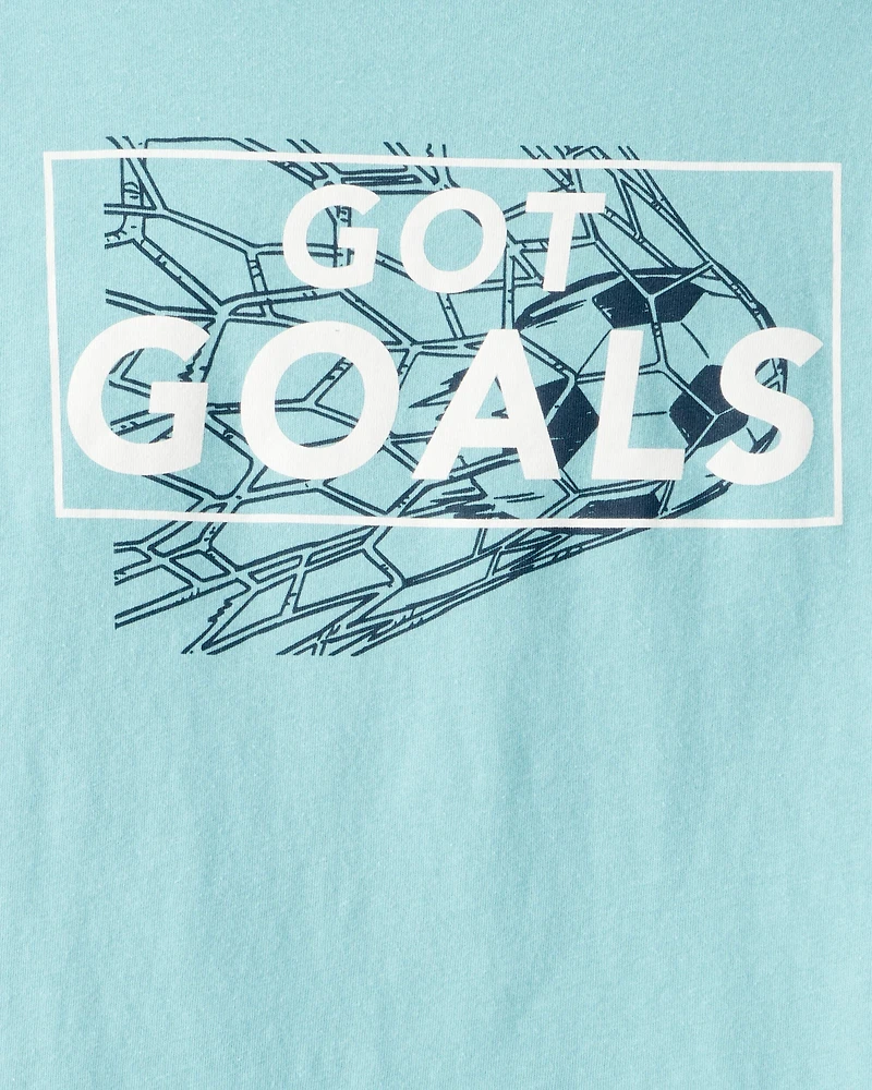 Boys Got Goals Short-Sleeve Graphic Tee - Blue