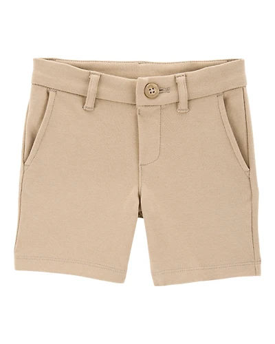 Toddler Ponte Knit Uniform Shorts - Khaki