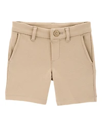 Toddler Ponte Knit Uniform Shorts - Khaki