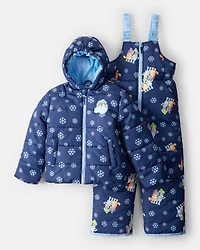 Toddler 2-Piece Bluey™ Hooded Snowsuit Jacket & Bib Set - Blue