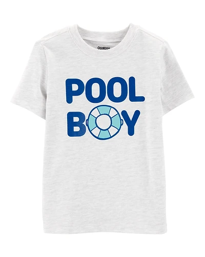Toddler Pool Boy Short-Sleeve Graphic Tee - Grey