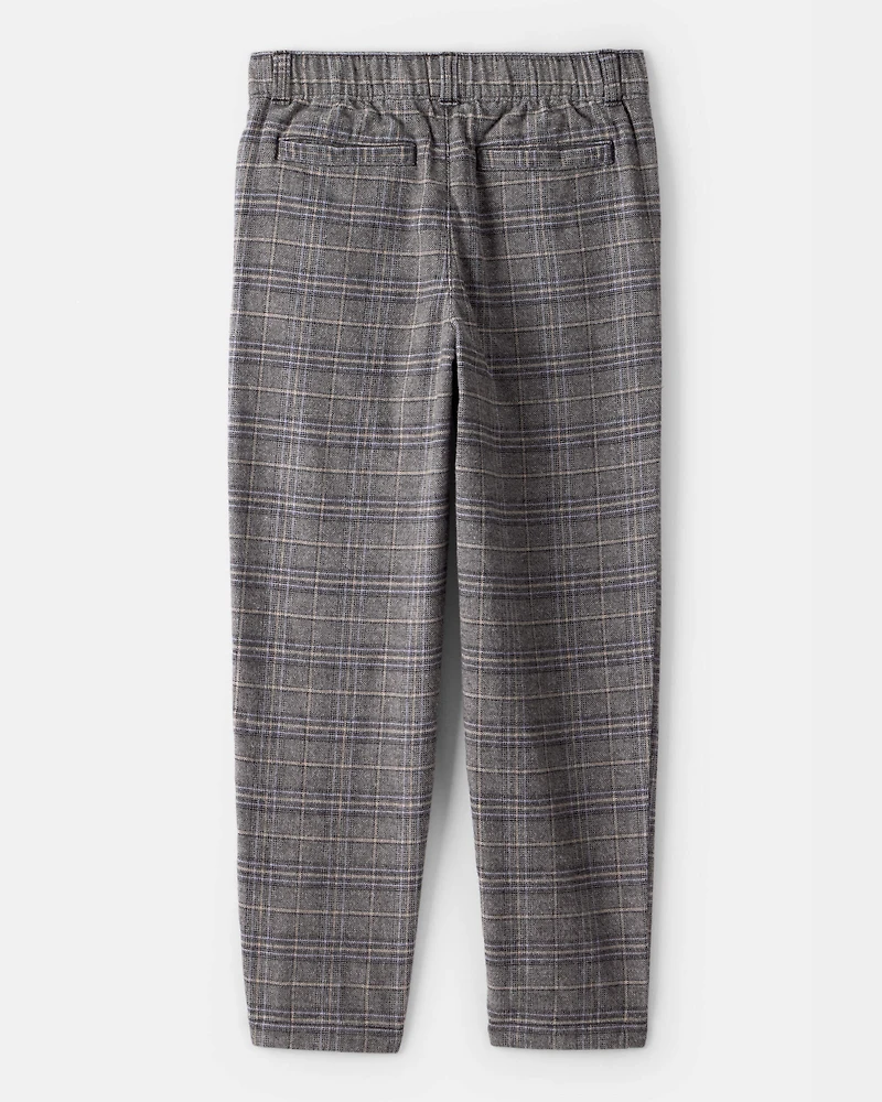 Boys Plaid Pants - Grey
