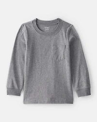 Toddler Boy Long-Sleeve Pocket Tee - Grey