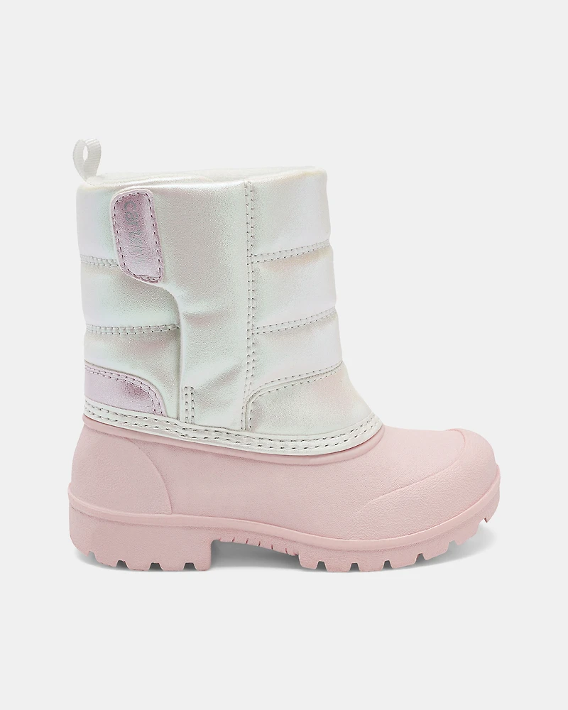 Girls Snow Boots - Pink/White