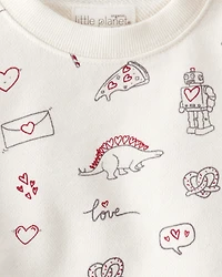 Toddler 2-Piece Organic Cotton Set in Little Loves Print