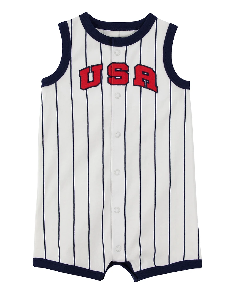 Baby USA Varsity Stripe Romper