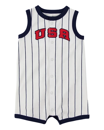 Baby USA Varsity Stripe Romper