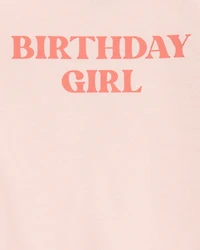 Baby Birthday Girl Short-Sleeve Bodysuit - Pink