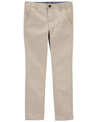 Boys Slim Stretch Chino Pants - Khaki