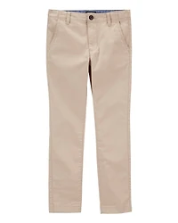 Boys Slim Stretch Chino Pants - Khaki