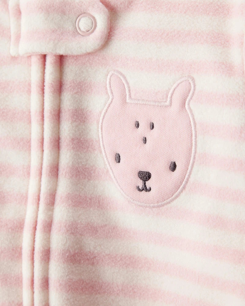 Baby Girl Deer Loose Fit Long-Sleeve Sleep & Play Pajamas - Pink