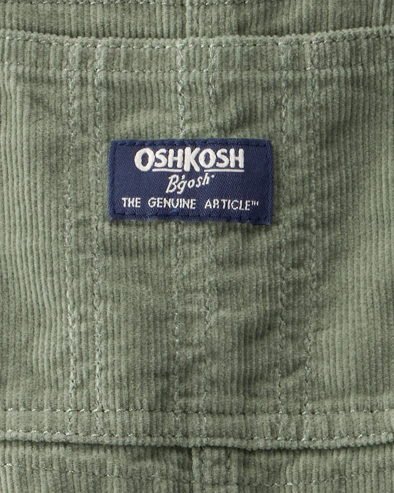 Baby Neutral Solid Corduroy Overalls - Green