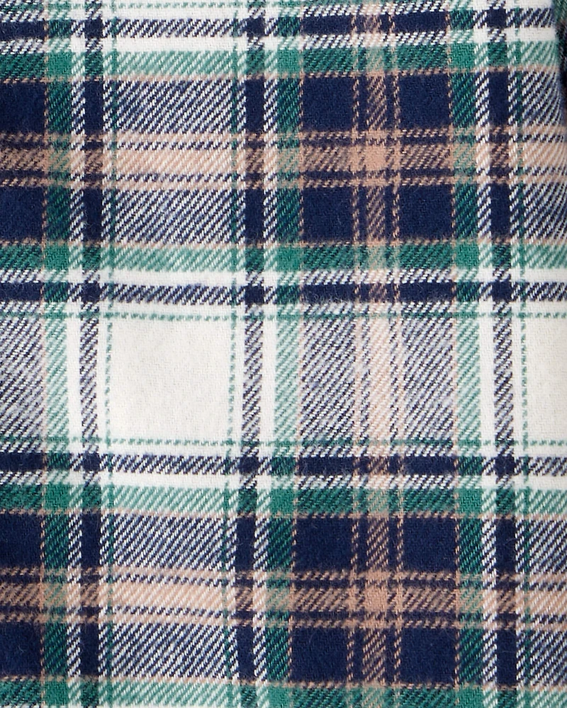Baby Boy Plaid Button-Down Shirt - Cream/Navy