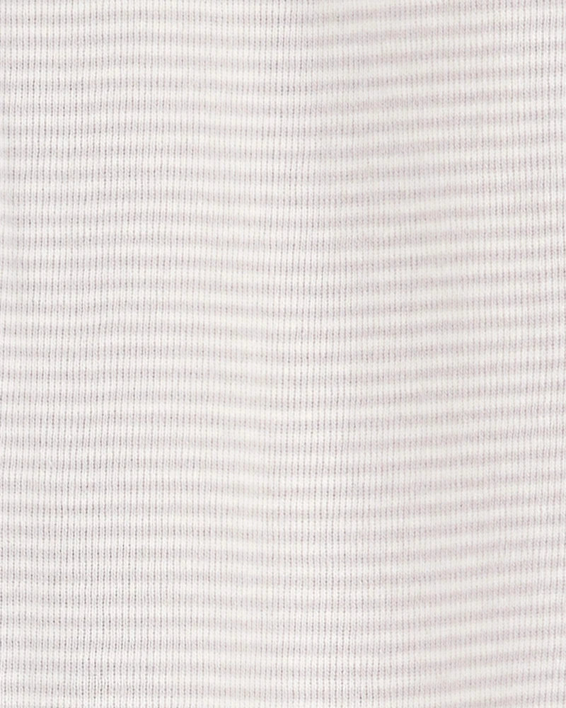 Baby 2-Pack Striped Elephant 2-Way Zip Cotton Sleep & Play Pajamas - Grey