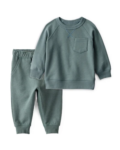 Baby Boy 2-Piece DayDream Fleece Long-Sleeve Sweatshirt & Joggers Set - Green