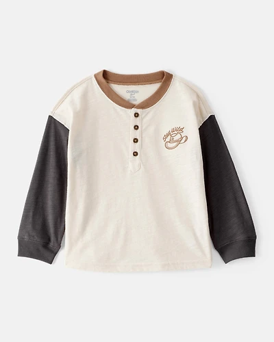 Toddler Boy Stay Wild Henley Top