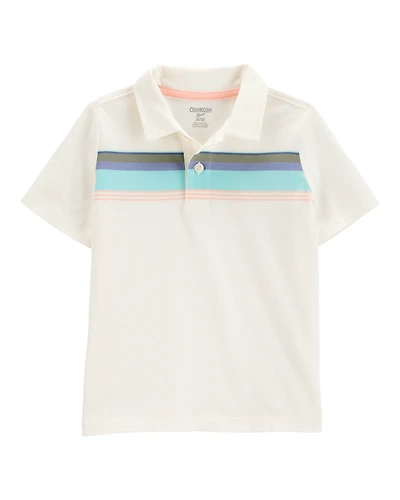 Toddler Striped Short-Sleeve Polo - Cream