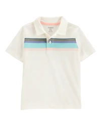 Toddler Striped Short-Sleeve Polo - Cream