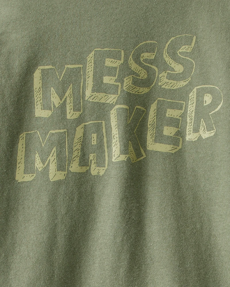Toddler Boy Mess Maker Long-Sleeve Graphic Tee - Green