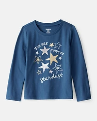Toddler Girl Stardust Long-Sleeve Graphic Tee - Blue