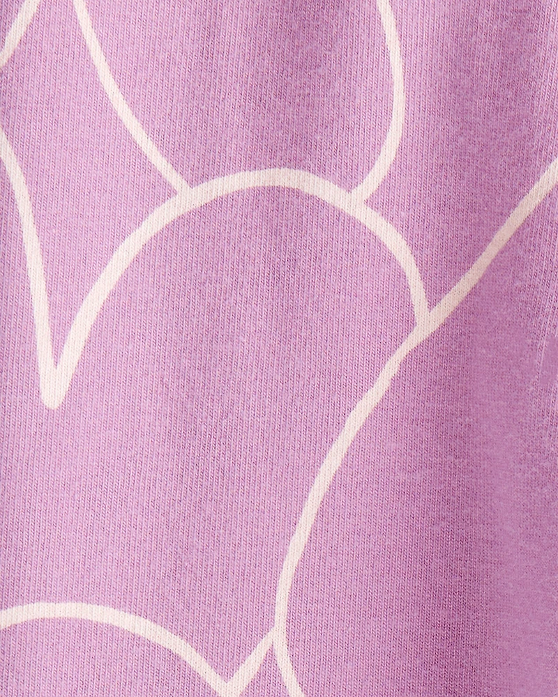 Baby Girl Cotton Heart Stretch Leggings - Purple