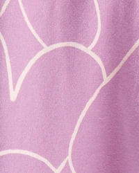 Baby Girl Cotton Heart Stretch Leggings - Purple